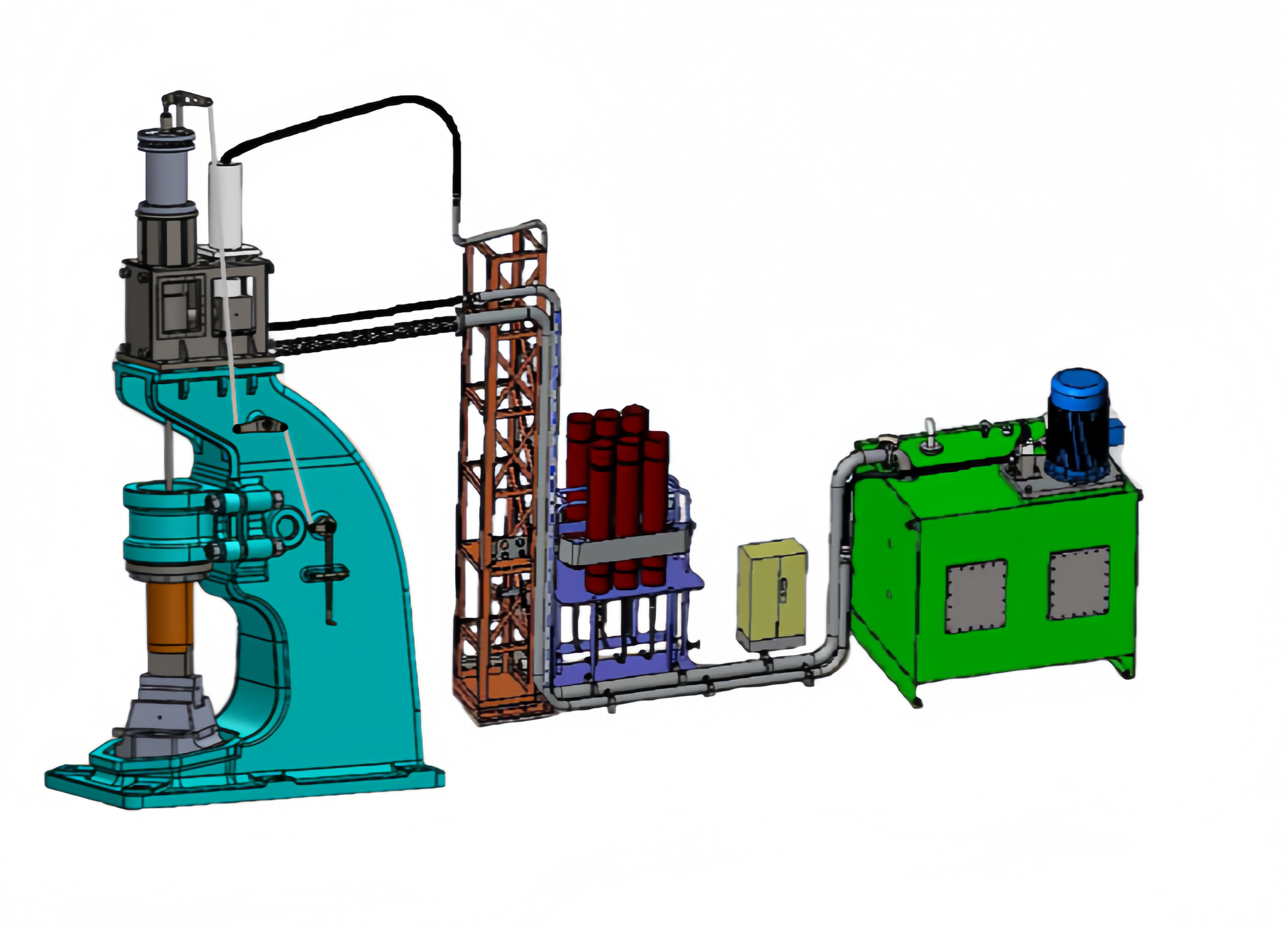 Old pneumatic hammers retrofitted into electro-hydraulic hammers