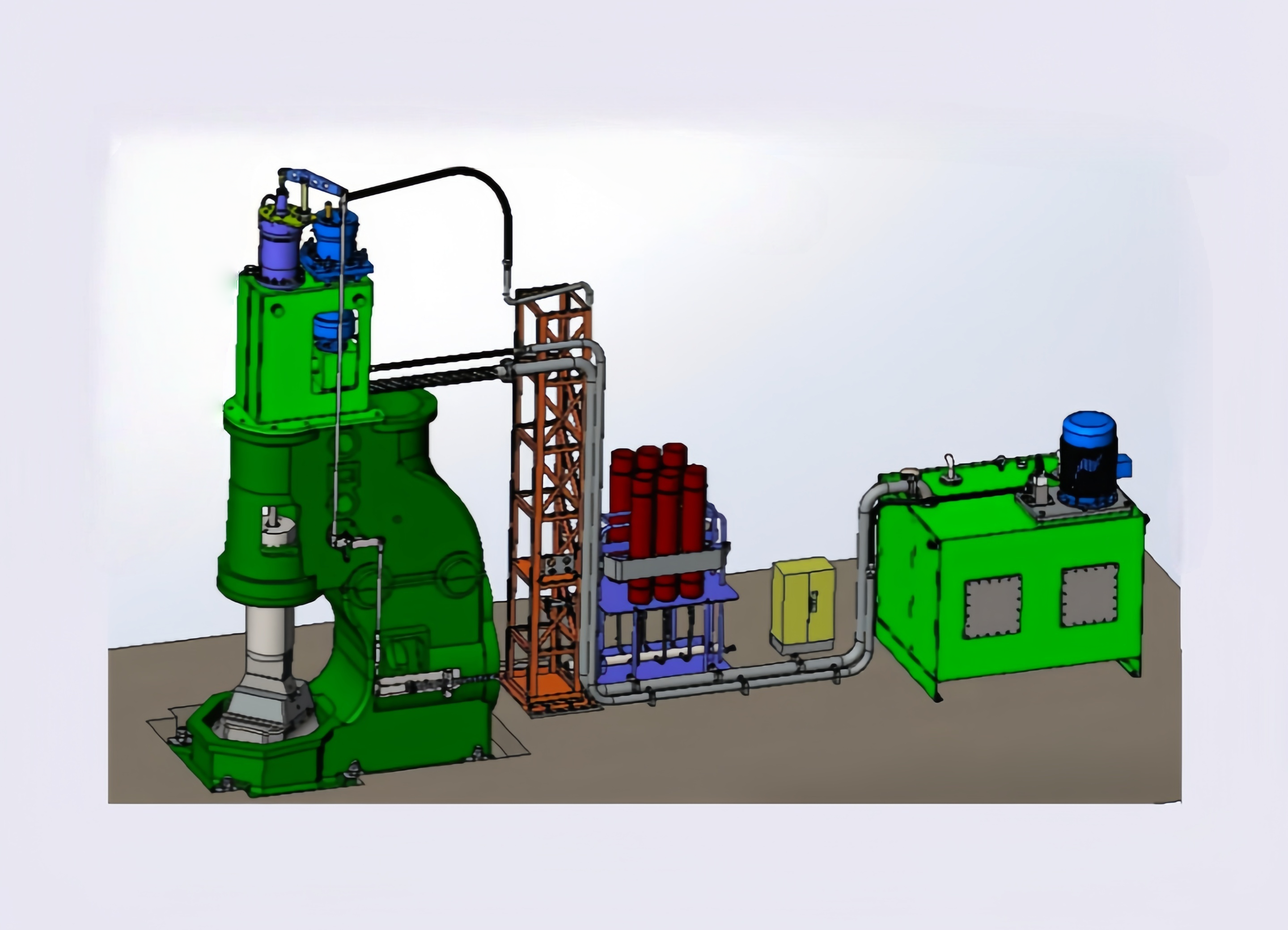 Old pneumatic hammers retrofitted into electro-hydraulic hammers