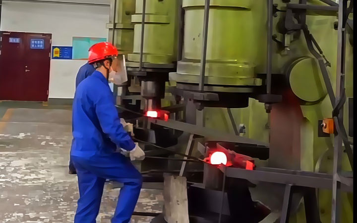 750kg pneumatic hammer steel ball forging line