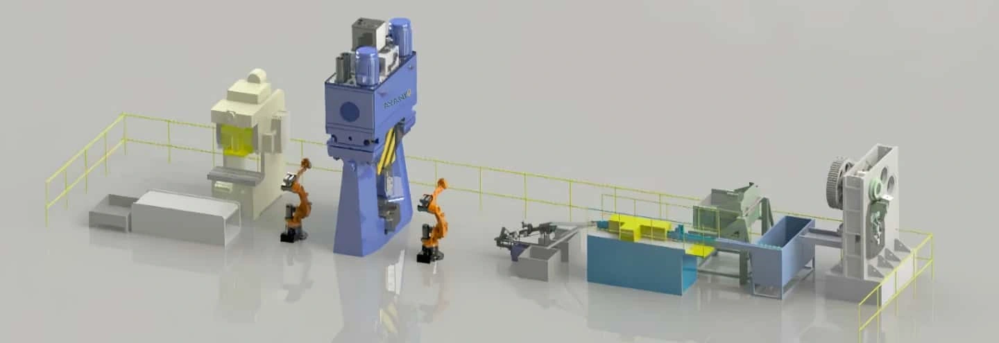 Automatic hydraulic forging hammer production line