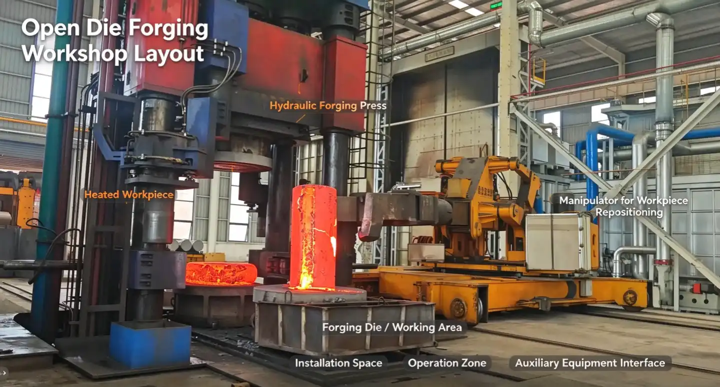 Industrial forged steel shafts blocks discs and preforms produced through open die forging